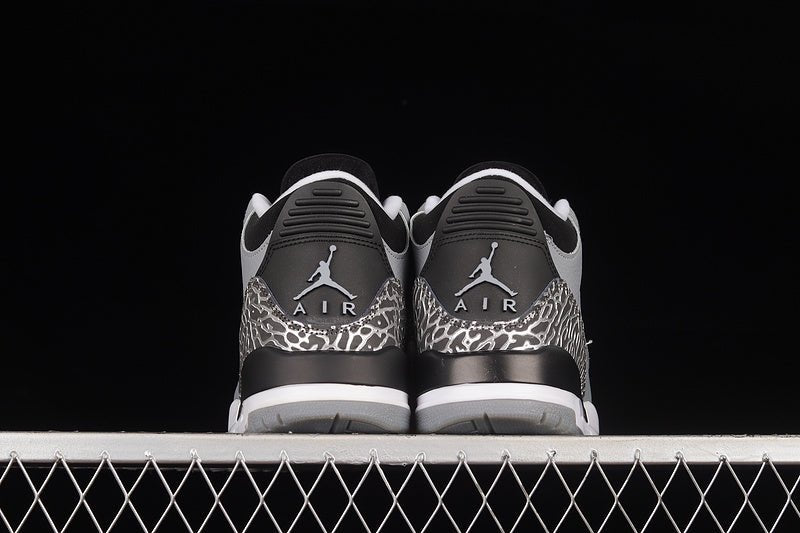 AIR Jordan 3 Retro Wolf Grey - - White Sneakers - Black Unisex Streetwear Limited Edition - **Air Jordan 3 Retro Wolf Grey/Black/White** Step into a perfect blend of elegance and athleticism