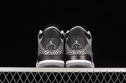 AIR Jordan 3 Retro Wolf Grey - - White Sneakers - Black Unisex Streetwear Limited Edition - **Air Jordan 3 Retro Wolf Grey/Black/White** Step into a perfect blend of elegance and athleticism
