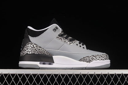 AIR Jordan 3 Retro Wolf Grey - - White Sneakers - Black Unisex Streetwear Limited Edition - **Air Jordan 3 Retro Wolf Grey/Black/White** Step into a perfect blend of elegance and athleticism