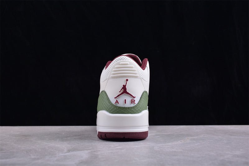AIR Jordan 3 Retro Year Of The Dragon - Green - Red Sneakers - White Unisex Streetwear Limited Edition - **Air Jordan 3 Retro Year of the Dragon White/Green/Red** Celebrate the Chinese New Year with