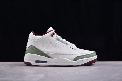 AIR Jordan 3 Retro Year Of The Dragon - Green - Red Sneakers - White Unisex Streetwear Limited Edition - **Air Jordan 3 Retro Year of the Dragon White/Green/Red** Celebrate the Chinese New Year with