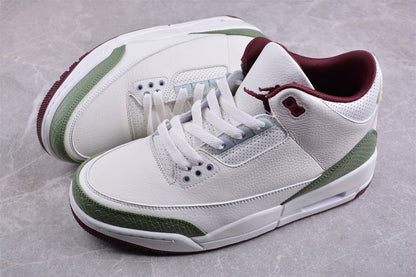 AIR Jordan 3 Retro Year Of The Dragon - Green - Red Sneakers - White Unisex Streetwear Limited Edition - **Air Jordan 3 Retro Year of the Dragon White/Green/Red** Celebrate the Chinese New Year with