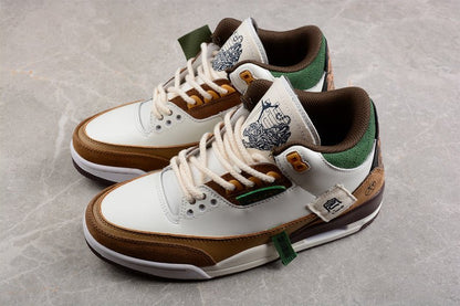 AIR Jordan 3 Se - Dark Brown-green Sneakers - White Unisex Streetwear Limited Edition - **Air Jordan 3 SE White/Dark Brown-Green** Elevate your sneaker collection with the Air Jordan 3