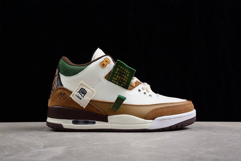 AIR Jordan 3 Se - Dark Brown-green Sneakers - White Unisex Streetwear Limited Edition - **Air Jordan 3 SE White/Dark Brown-Green** Elevate your sneaker collection with the Air Jordan 3
