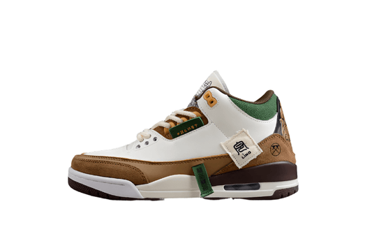AIR Jordan 3 Se - Dark Brown-green Sneakers - White Unisex Streetwear Limited Edition - **Air Jordan 3 SE White/Dark Brown-Green** Elevate your sneaker collection with the Air Jordan 3
