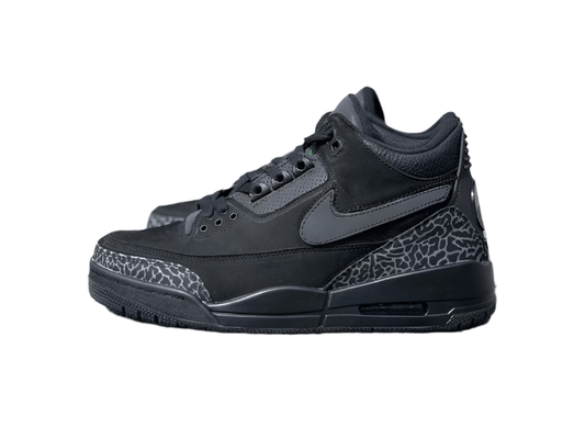 AIR Jordan 3 Tinker Cat - - - Black Unisex Streetwear Limited Edition - Unleash your inner stealth with the Air Jordan 3 Tinker Black Cat Black/Black/Black, a sleek