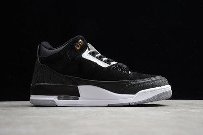 AIR Jordan 3 Tinker - Cement Grey-metallic Gold Sneakers - Black Unisex Streetwear Limited Edition