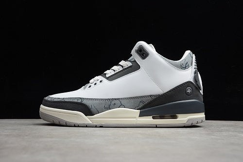 AIR Jordan 3 White - - Grey - Black Unisex Streetwear Limited Edition