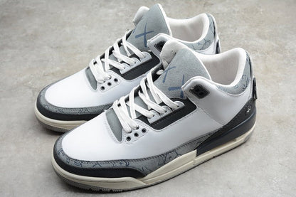 AIR Jordan 3 White - - Grey - Black Unisex Streetwear Limited Edition