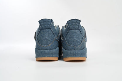 Air Jordan 4 Levi's - Blue Unisex Streetwear Limited Edition - Introducing the Air Jordan 4 Levi's Blue, a stunning collaboration that seamlessly blends the iconic