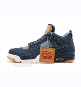 Air Jordan 4 Levi's - Blue Unisex Streetwear Limited Edition - Introducing the Air Jordan 4 Levi's Blue, a stunning collaboration that seamlessly blends the iconic