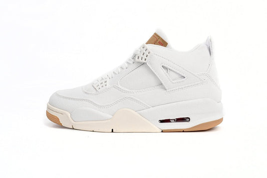 Air Jordan 4 Levi's - White Unisex Streetwear Limited Edition - Introducing the Air Jordan 4 Levi's White, a stunning collaboration that merges the iconic Air