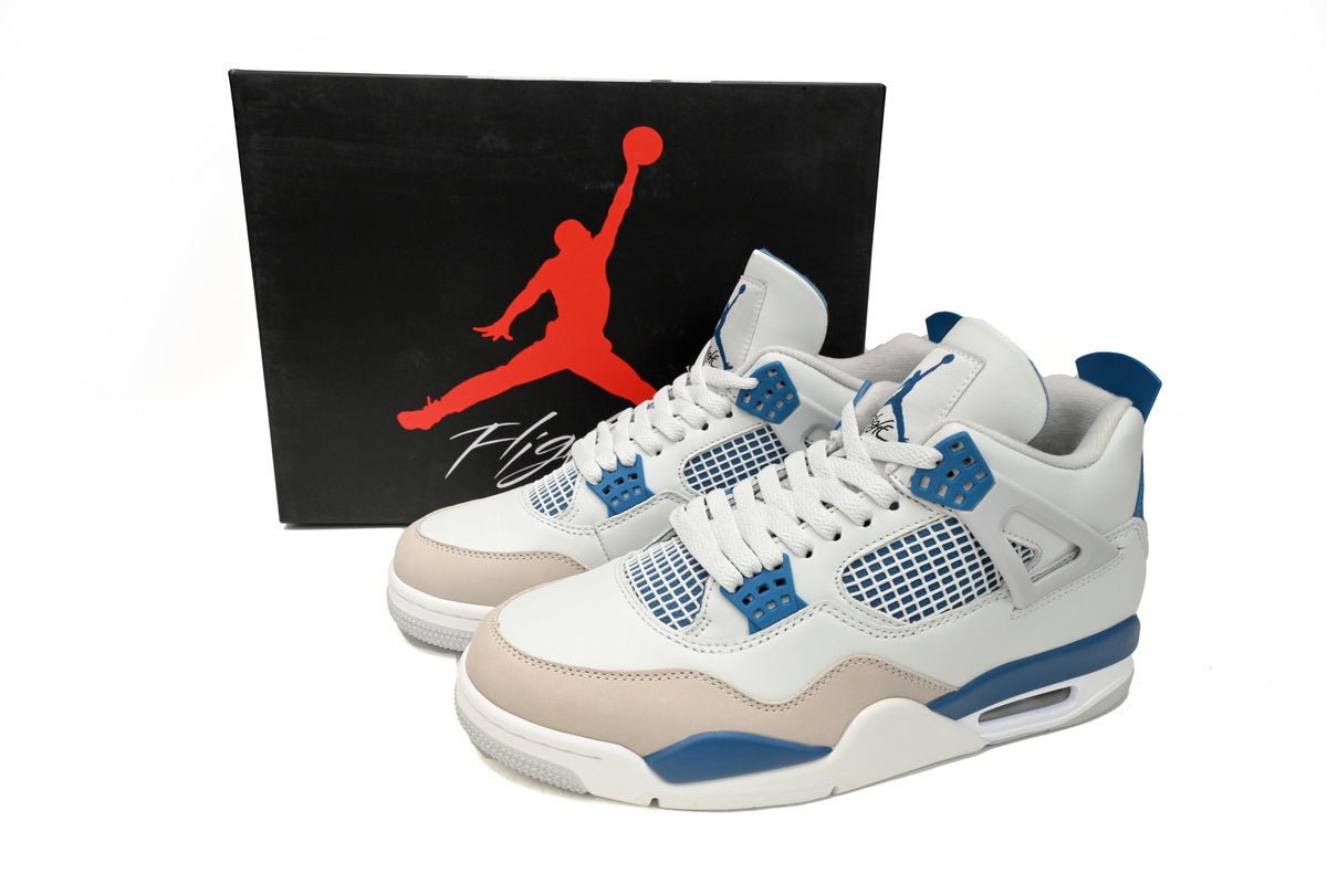 Air Jordan 4 'military Blue' Unisex Streetwear Limited Edition - The Air Jordan 4 'Military Blue' is a timeless classic that perfectly balances style and