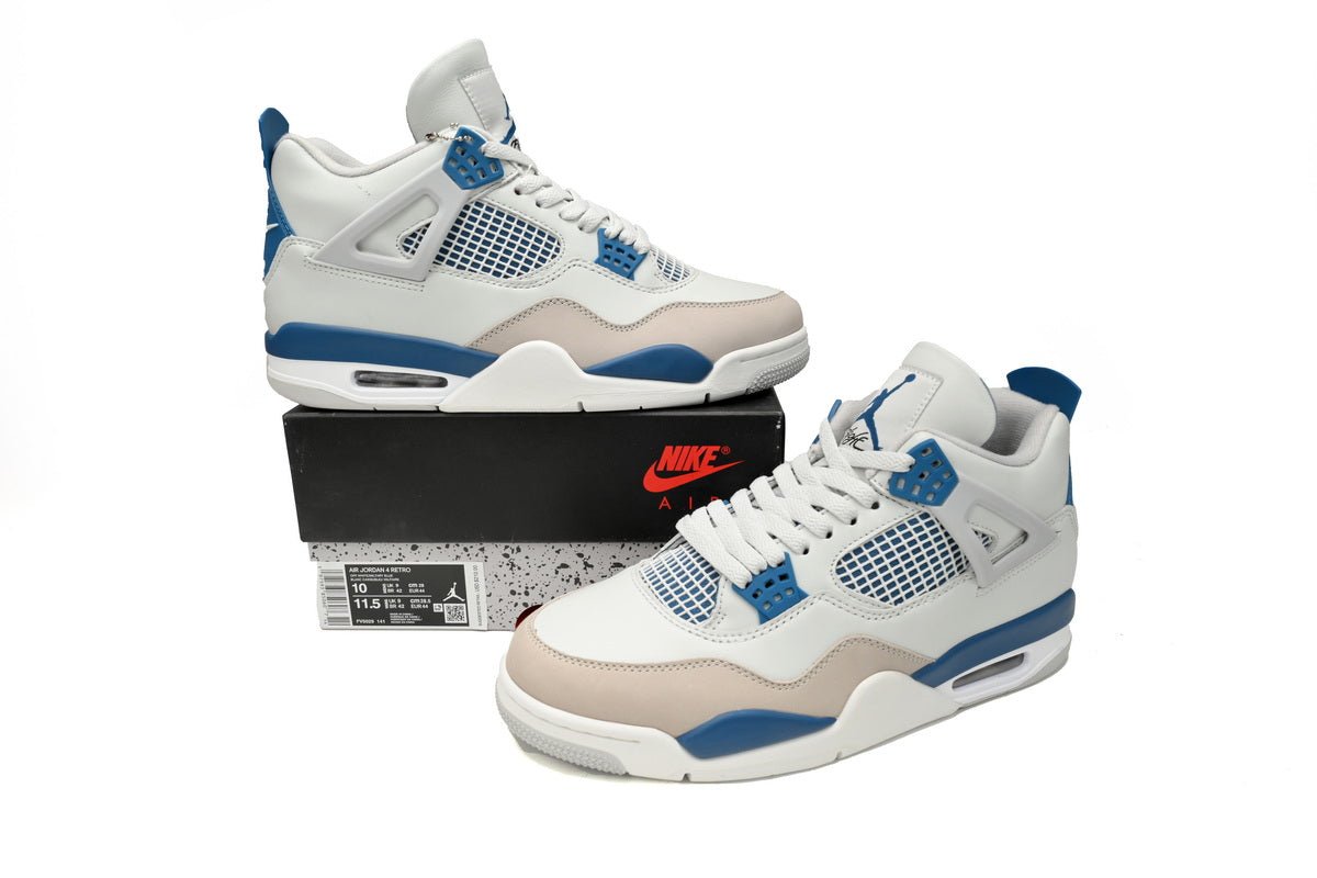 Air Jordan 4 'military Blue' Unisex Streetwear Limited Edition - The Air Jordan 4 'Military Blue' is a timeless classic that perfectly balances style and