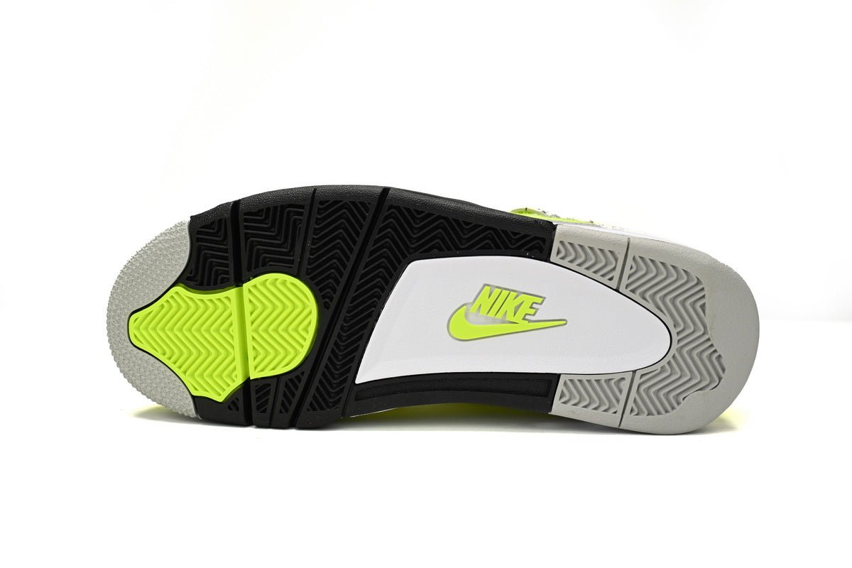 Air Jordan 4 Plush Fluorescent Sneakers - Yellow Unisex Streetwear Limited Edition - Unleash vibrant energy with the Air Jordan 4 Plush Fluorescent Yellow, a bold and eye-catching