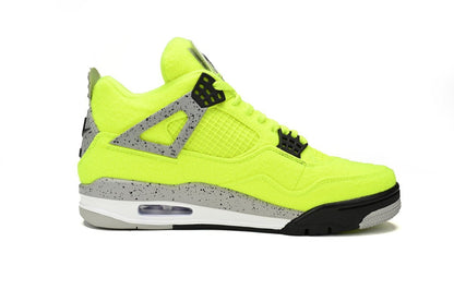 Air Jordan 4 Plush Fluorescent Sneakers - Yellow Unisex Streetwear Limited Edition - Unleash vibrant energy with the Air Jordan 4 Plush Fluorescent Yellow, a bold and eye-catching