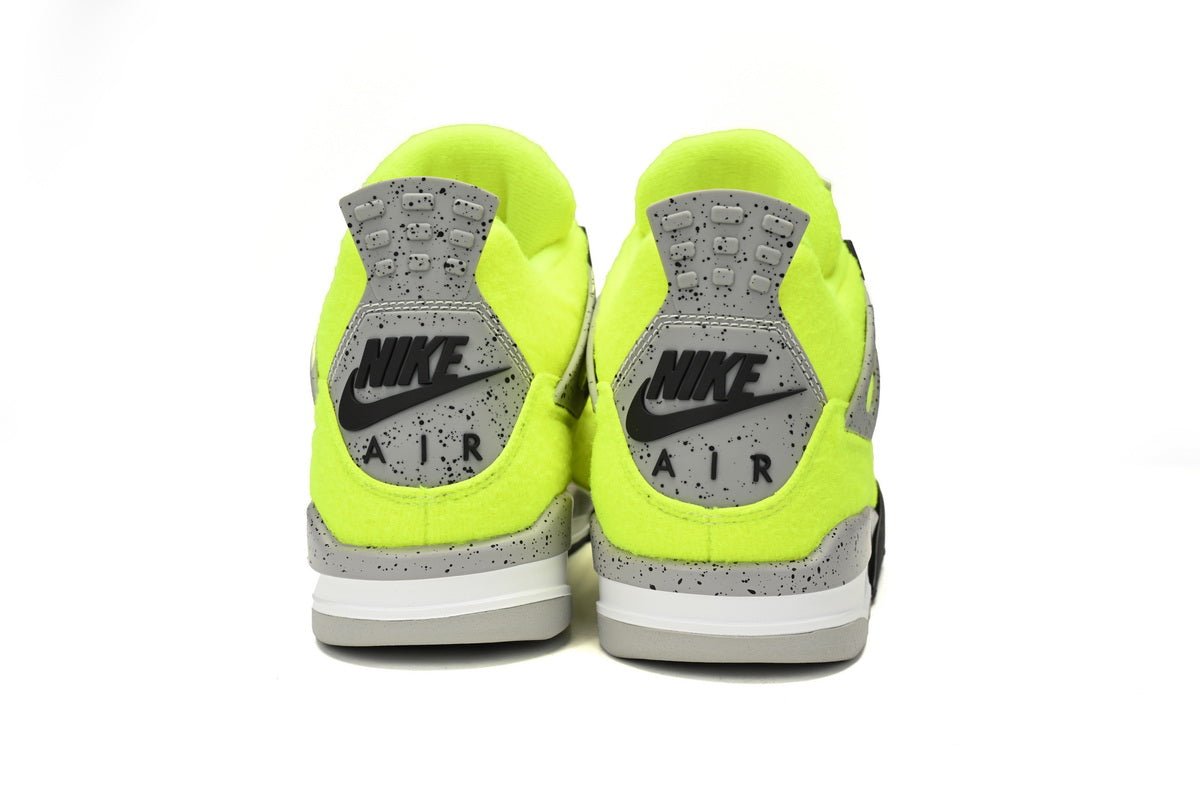 Air Jordan 4 Plush Fluorescent Sneakers - Yellow Unisex Streetwear Limited Edition - Unleash vibrant energy with the Air Jordan 4 Plush Fluorescent Yellow, a bold and eye-catching