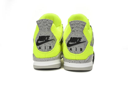 Air Jordan 4 Plush Fluorescent Sneakers - Yellow Unisex Streetwear Limited Edition - Unleash vibrant energy with the Air Jordan 4 Plush Fluorescent Yellow, a bold and eye-catching