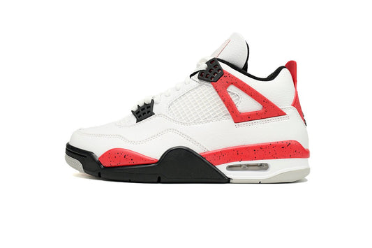 Air Jordan 4 red Cement Unisex Streetwear Limited Edition - The Air Jordan 4 'Red Cement' is a bold and dynamic addition to the iconic