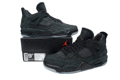 Air Jordan 4 Retro - Black Unisex Streetwear Limited Edition - The Air Jordan 4 Retro Black is an iconic sneaker that combines classic design with