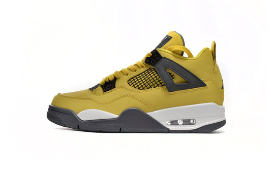 Air Jordan 4 Retro Lightning - Black Unisex Streetwear Limited Edition - **Air Jordan 4 Retro Lightning: Iconic Design with Vibrant Flair** The Air Jordan 4 Retro