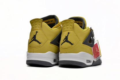 Air Jordan 4 Retro Lightning - Black Unisex Streetwear Limited Edition - **Air Jordan 4 Retro Lightning: Iconic Design with Vibrant Flair** The Air Jordan 4 Retro