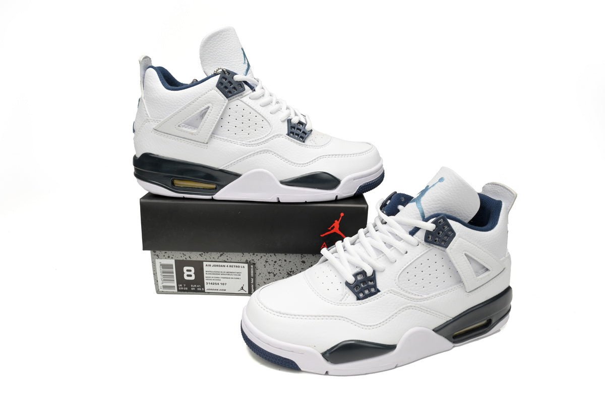 Air Jordan 4 Retro Ls Legend Sneakers - Blue Unisex Streetwear Limited Edition - Step into iconic style with the Air Jordan 4 Retro LS Legend Blue, a timeless