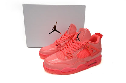 Air Jordan 4 Retro Powder Lacquer Leather Sneakers - White Unisex Streetwear Limited Edition - **Air Jordan 4 Retro Powder Lacquer Leather** The Air Jordan 4 Retro Powder Lacquer Leather