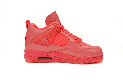 Air Jordan 4 Retro Powder Lacquer Leather Sneakers - White Unisex Streetwear Limited Edition - **Air Jordan 4 Retro Powder Lacquer Leather** The Air Jordan 4 Retro Powder Lacquer Leather
