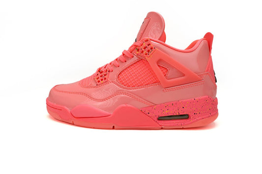 Air Jordan 4 Retro Powder Lacquer Leather Sneakers - White Unisex Streetwear Limited Edition - **Air Jordan 4 Retro Powder Lacquer Leather** The Air Jordan 4 Retro Powder Lacquer Leather