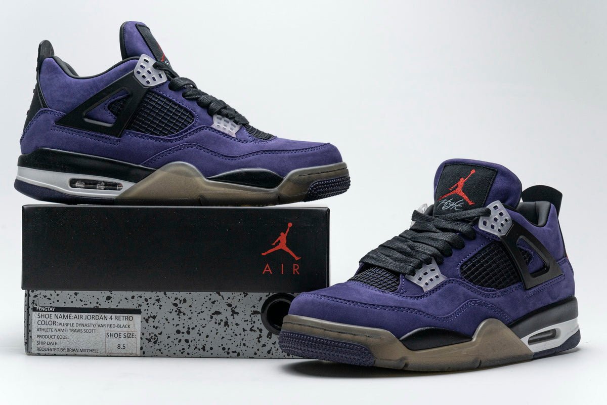 Air Jordan 4 Retro Sneakers - Purple Unisex Streetwear Limited Edition - Introducing the Air Jordan 4 Retro Purple, a bold and stylish addition to the legendary