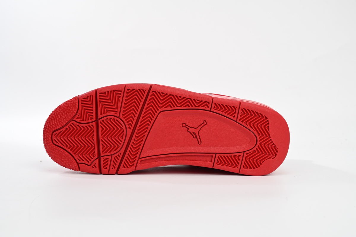 Air Jordan 4 Retro Lacquer Leather Sneakers - Red Unisex Streetwear Limited Edition - Introducing the Air Jordan 4 Retro Red Lacquer Leather, a striking blend of luxury and