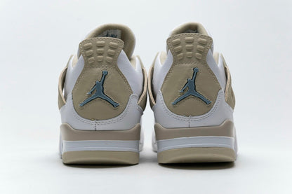 Air Jordan 4 Retro Sand Linen Sneakers - Black Unisex Streetwear Limited Edition - Introducing the Air Jordan 4 Retro Sand Linen, a fusion of classic design and modern