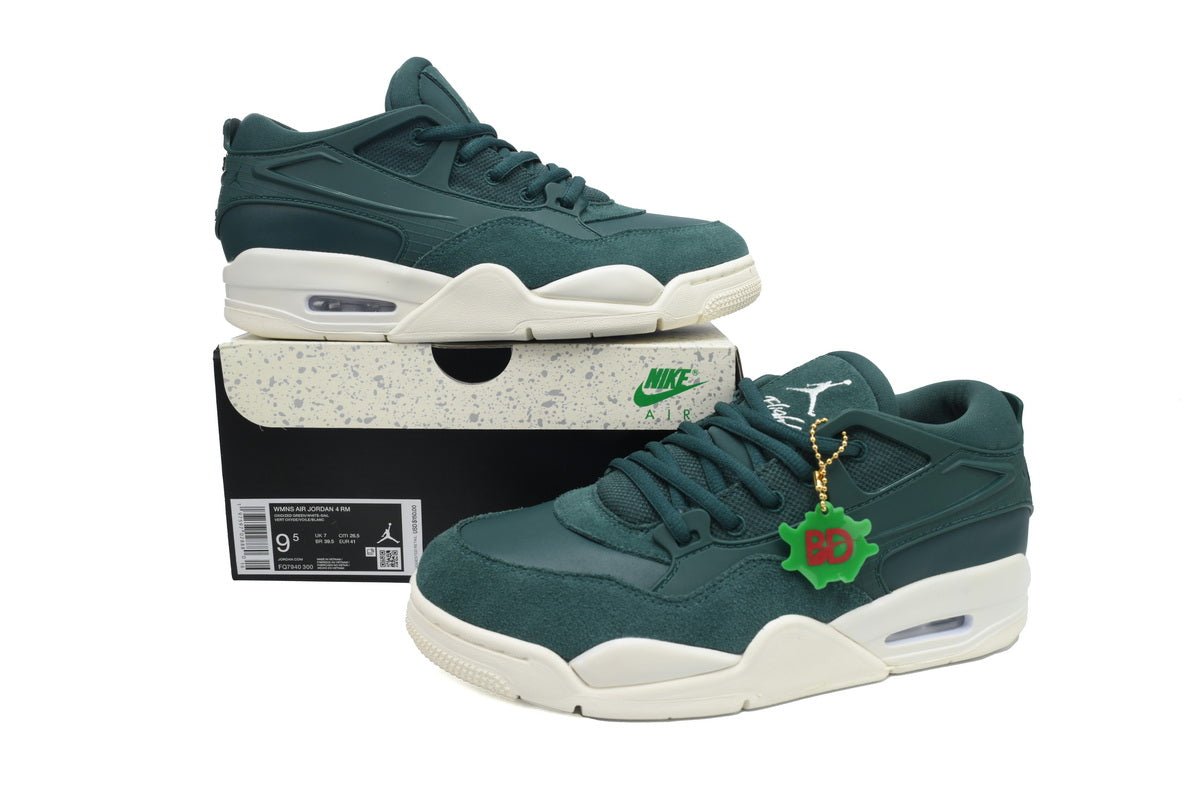 Air Jordan 4 Rm 'o - Idized Green' Unisex Streetwear Limited Edition - The Air Jordan 4 RM 'Oxidized Green' is a stunning addition to the iconic Air