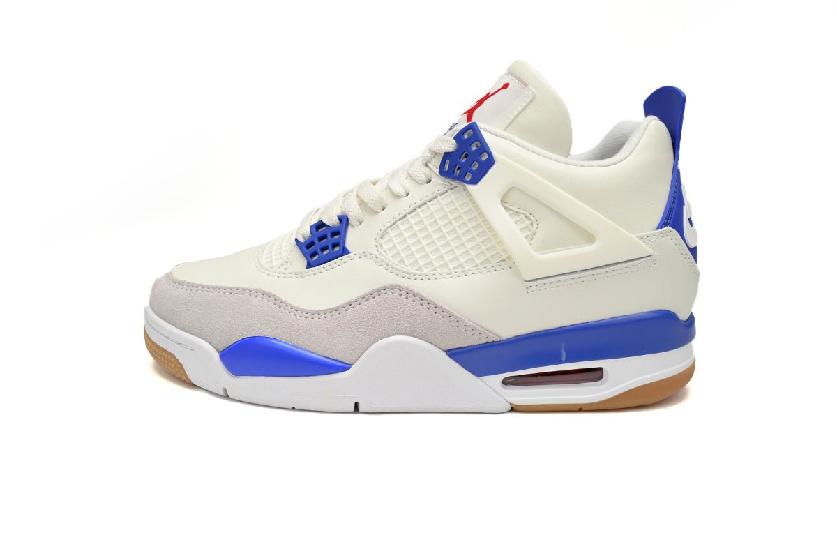 Air Jordan 4 Sapphire - White Unisex Streetwear Limited Edition - **Air Jordan 4 Sapphire** The Air Jordan 4 Sapphire is a striking sneaker that seamlessly
