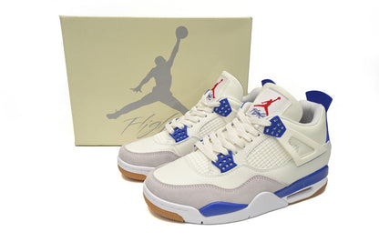 Air Jordan 4 Sapphire - White Unisex Streetwear Limited Edition - **Air Jordan 4 Sapphire** The Air Jordan 4 Sapphire is a striking sneaker that seamlessly