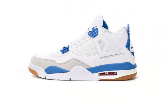 Air Jordan 4 Blue - White Unisex Streetwear Limited Edition - **Air Jordan 4 White Blue** The Air Jordan 4 White Blue is a sleek and