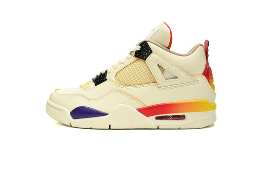Air Jordan 4 Blue Red - White Unisex Streetwear Limited Edition - The Air Jordan 4 White Blue Red is a vibrant and stylish addition to the