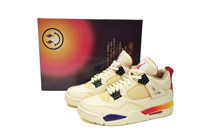 Air Jordan 4 Blue Red - White Unisex Streetwear Limited Edition - The Air Jordan 4 White Blue Red is a vibrant and stylish addition to the