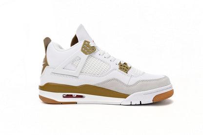 Air Jordan 4 Brown - White Unisex Streetwear Limited Edition - **Air Jordan 4 White Brown** The Air Jordan 4 White Brown is a sophisticated and