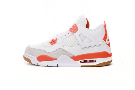 Air Jordan 4 Orange - White Unisex Streetwear Limited Edition - **Air Jordan 4 White Orange** The Air Jordan 4 White Orange is a vibrant and
