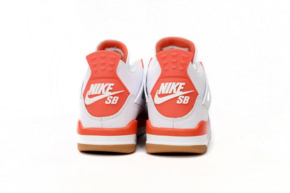 Air Jordan 4 Orange - White Unisex Streetwear Limited Edition - **Air Jordan 4 White Orange** The Air Jordan 4 White Orange is a vibrant and