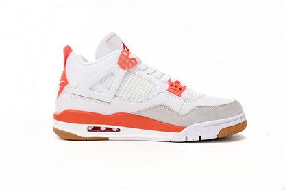 Air Jordan 4 Orange - White Unisex Streetwear Limited Edition - **Air Jordan 4 White Orange** The Air Jordan 4 White Orange is a vibrant and