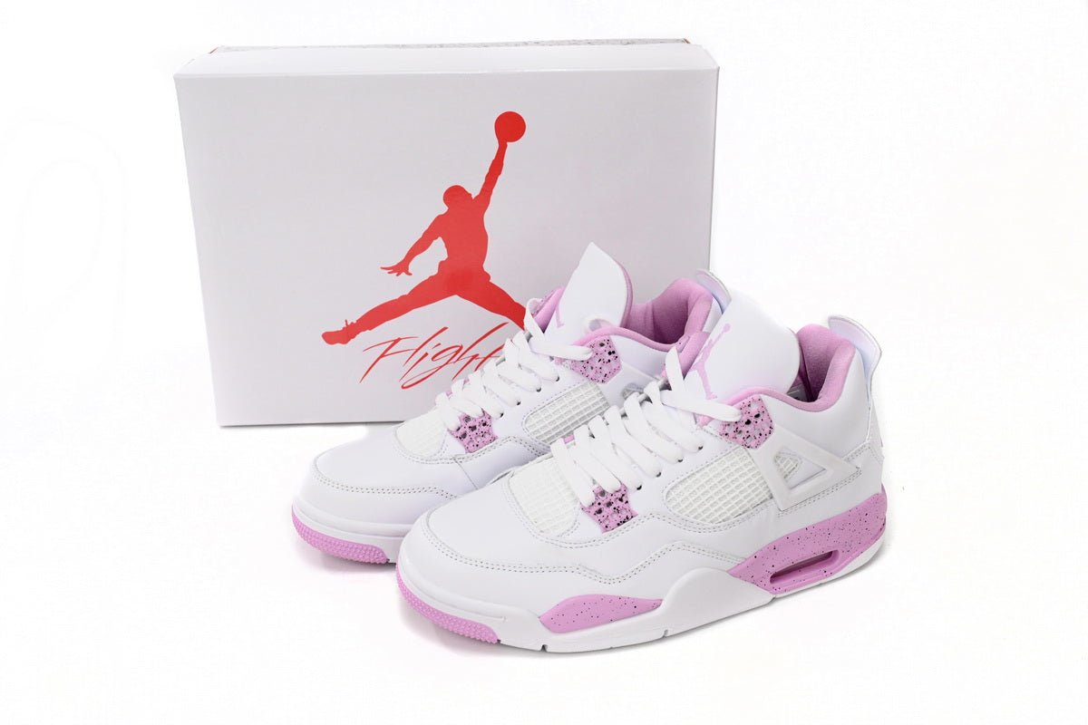 Air Jordan 4 Pink - White Unisex Streetwear Limited Edition - **Air Jordan 4 White Pink** The Air Jordan 4 White Pink is a stylish and