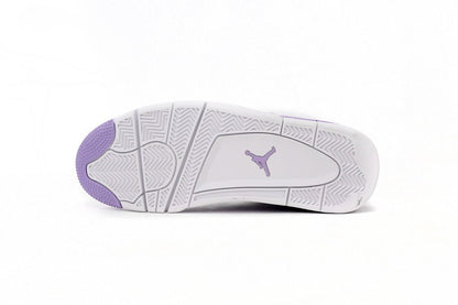 Air Jordan 4 Purple - White Unisex Streetwear Limited Edition - **Air Jordan 4 White Purple** The Air Jordan 4 White Purple is a sleek and