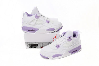 Air Jordan 4 Purple - White Unisex Streetwear Limited Edition - **Air Jordan 4 White Purple** The Air Jordan 4 White Purple is a sleek and