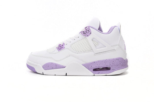 Air Jordan 4 Purple - White Unisex Streetwear Limited Edition - **Air Jordan 4 White Purple** The Air Jordan 4 White Purple is a sleek and