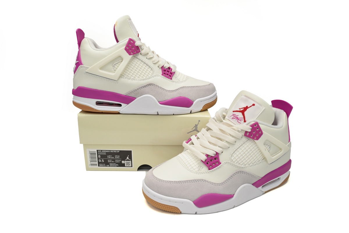Air Jordan 4 Purple Grey - White Unisex Streetwear Limited Edition - **Air Jordan 4 White Purple Grey** The Air Jordan 4 White Purple Grey is a