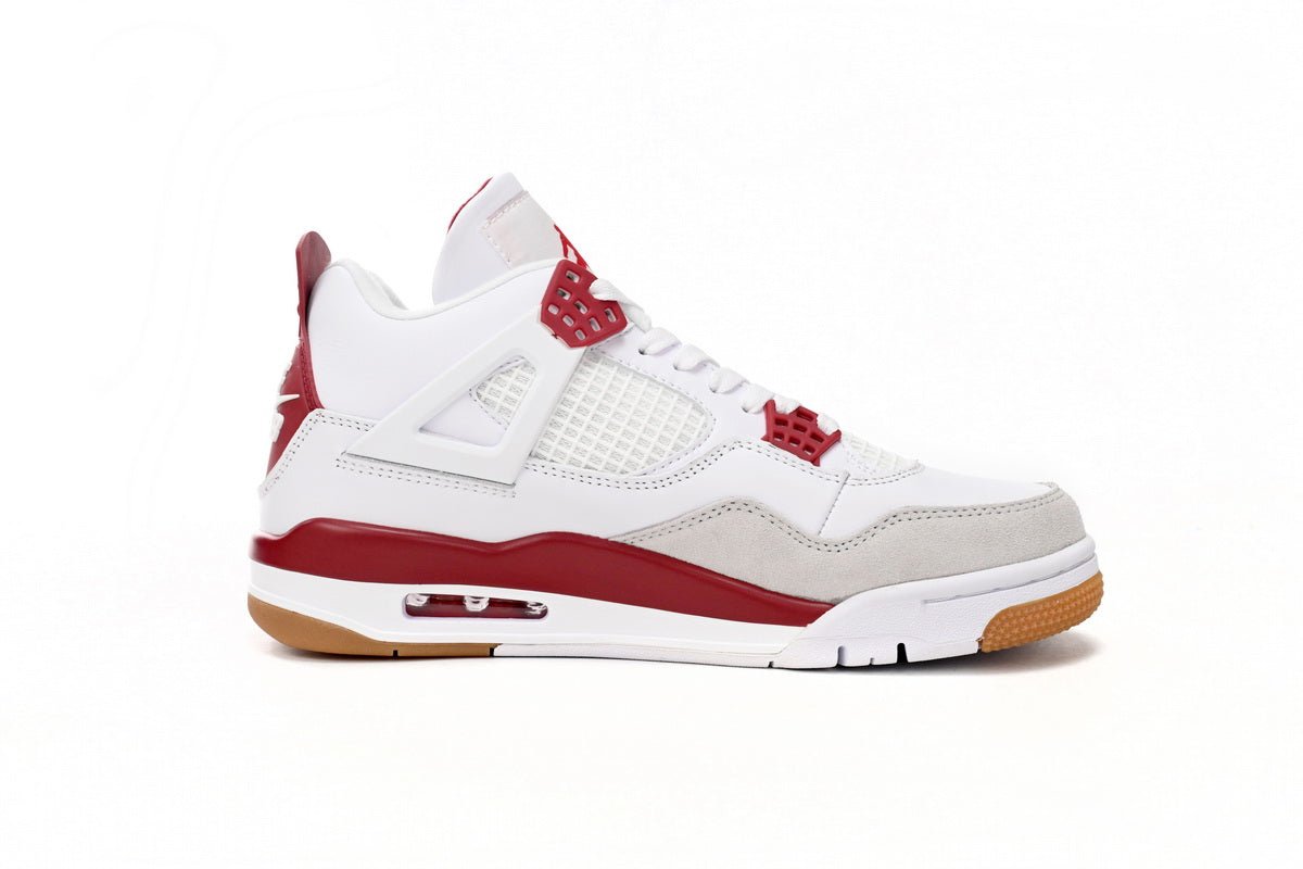 Air Jordan 4 Red - White Unisex Streetwear Limited Edition - **Air Jordan 4 White Red** The Air Jordan 4 White Red is a vibrant and