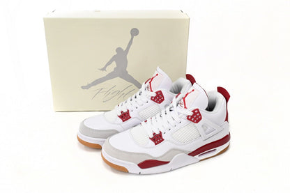 Air Jordan 4 Red - White Unisex Streetwear Limited Edition - **Air Jordan 4 White Red** The Air Jordan 4 White Red is a vibrant and